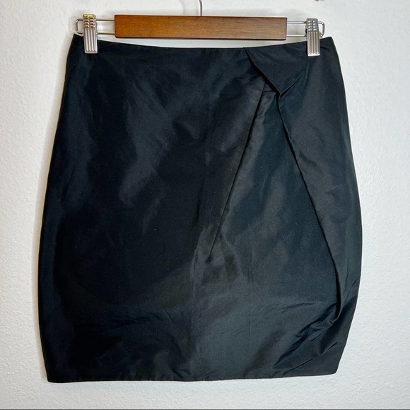 Marni Black Foldover Asymmetric Black Mini Skirt Size 38 - Picture 3 of 8